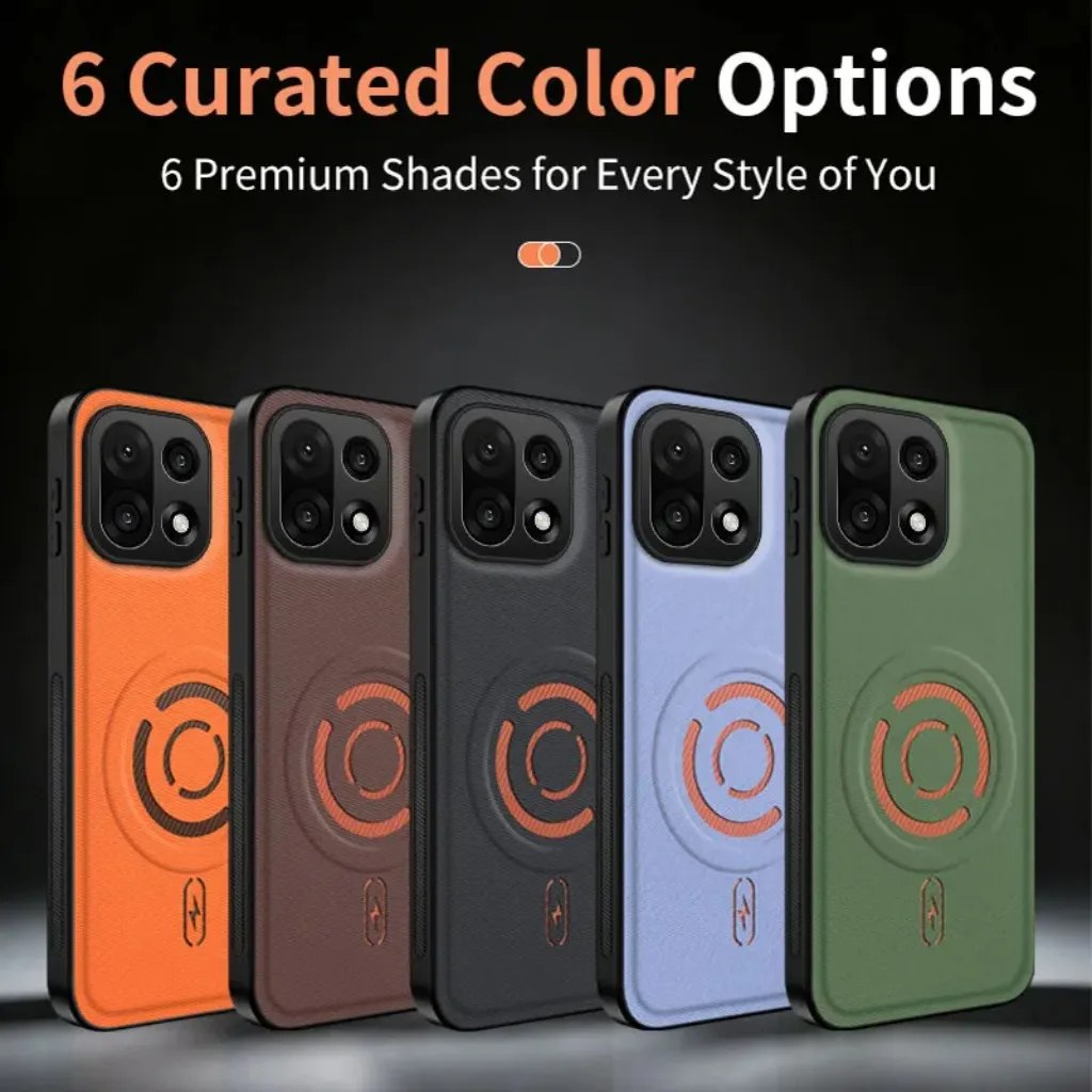 Tech Texture Magnetic Leather Phone Case - Anti-Oil Fingerprint & Shockproof Back Cover