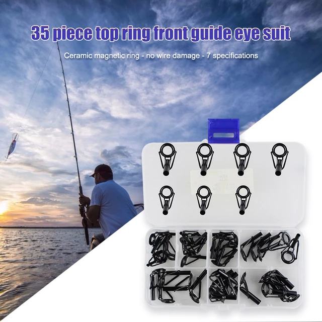 35pcs Fishing Rod Tip Ring Saltwater Freshwater Mixed Size Guide Tip Top  Ring Pole Tip Repair Kit Smooth Fish Tackle Accessories - AliExpress