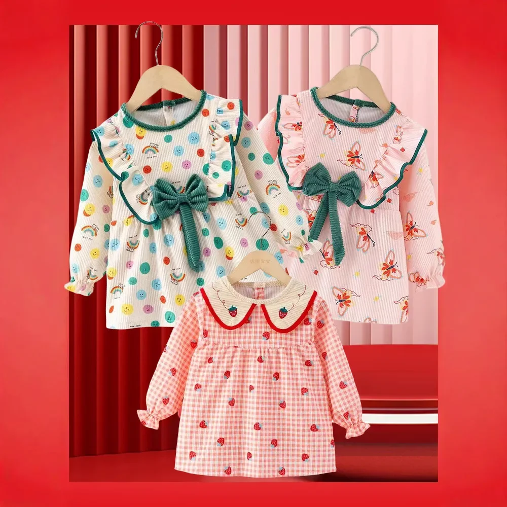 New Year New Look Children's Apron Baby Outwear Waterproof Dirty Proof Velboa Long Sleeve Protective Clothing Feeding Apron