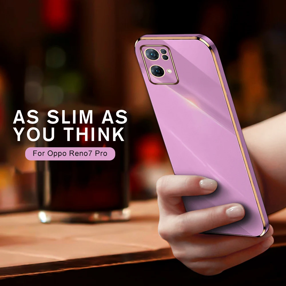 Shockproof Phone Case With Plating Texture For Oppo Reno7 Pro_voghion.com