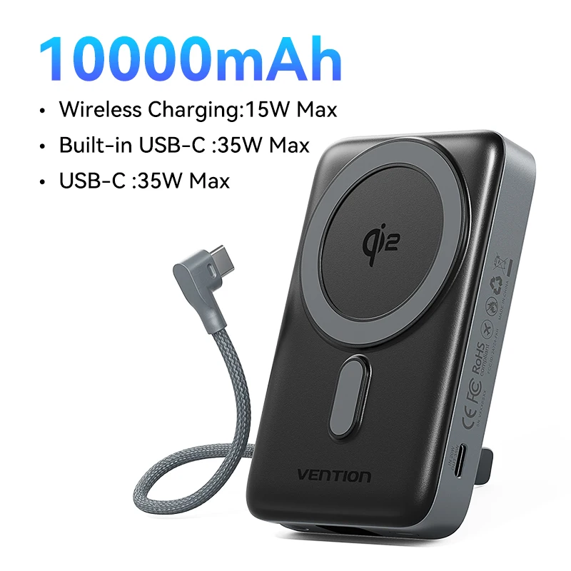 10000mAh Qi2 Black
