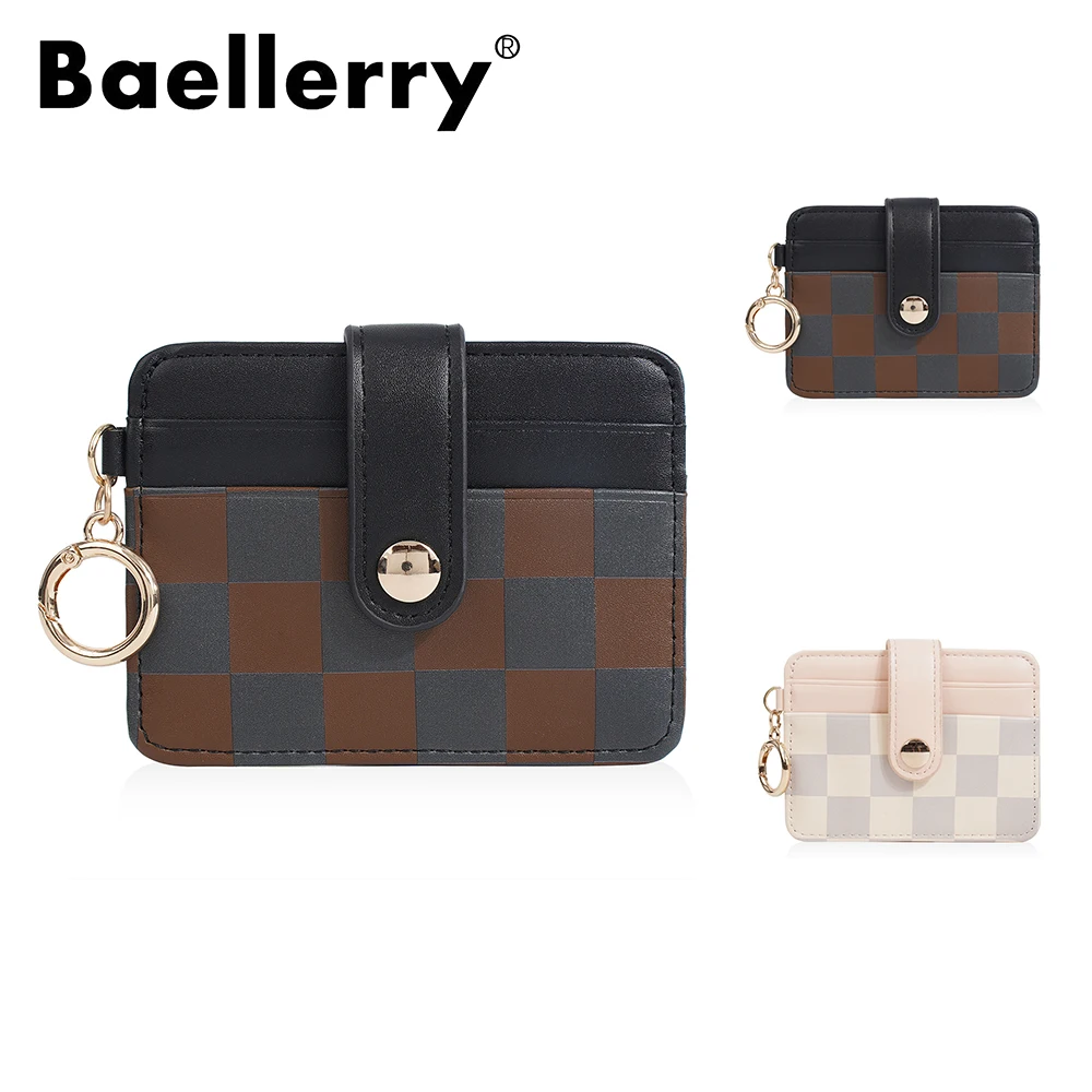 Baellerry Patterned Card Holder for Men, Multi Card Wallet with Id Window & Coin Pocket, Stylish Geometric RFID Blocking Metal M