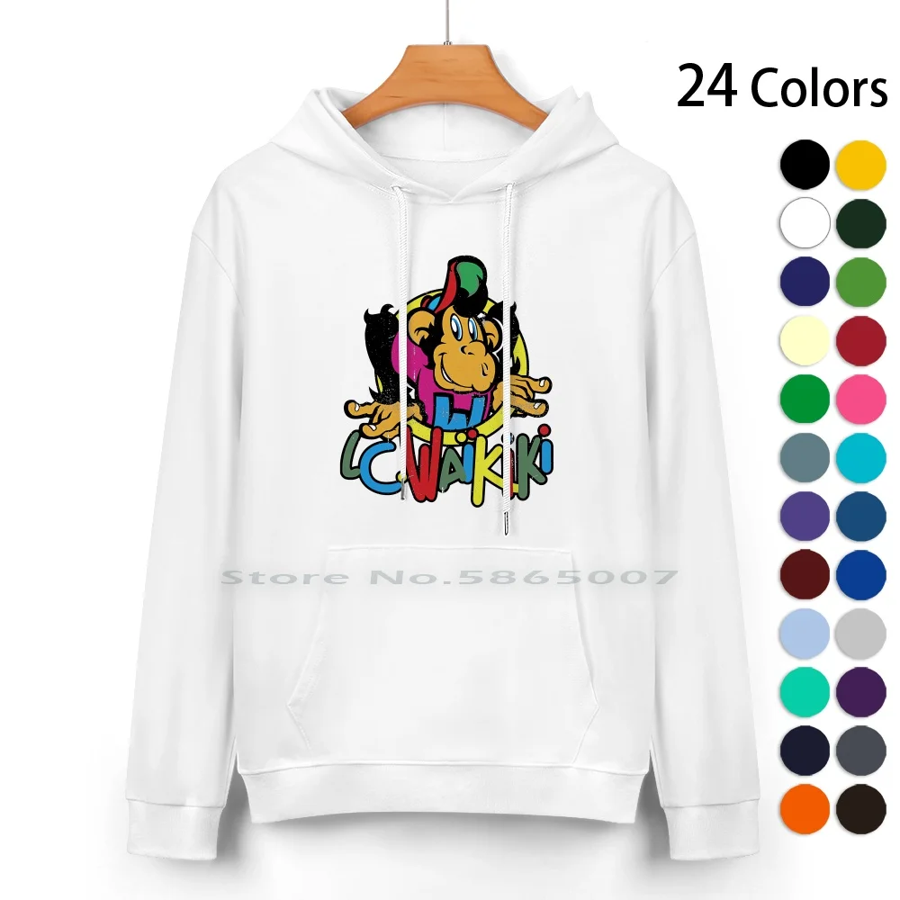 

Waikiki Vintage Pure Cotton Hoodie Sweater 24 Colors Colorful Waikiki Hawaiian Oahu 100% Cotton Hooded Sweatshirt For Women Men
