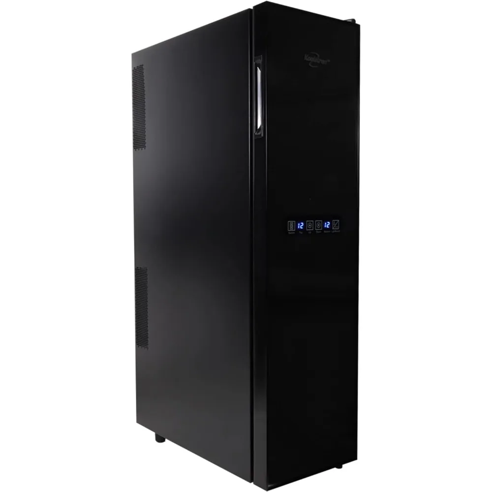 Bottle Slim Dual Zone Wine Cooler, Black Thermoelectric Wine Fridge, 1.9 cu. Ft (53L) Freestanding Wine Cellar, Red, White 2
