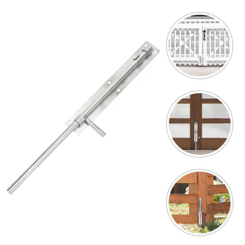 Description Picture 3 of itemSlide Bolt Latch 38.5cm French Door Lock Door Bolt Lock Slide Gate Cane Bolt  Stainless Steel Door Latch Sliding Lock Safety