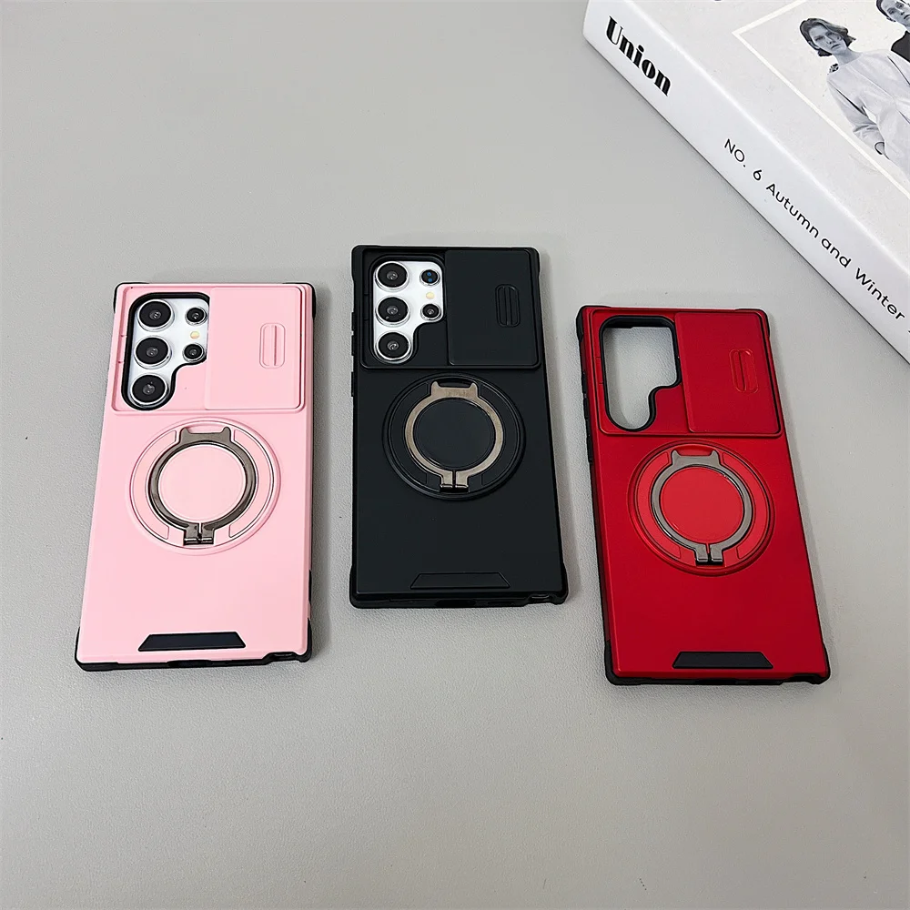 Luxury Rotating Metal Ring Car Holder Armor Case