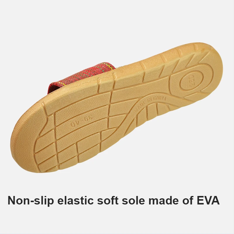 Natural linen slippers summer home indoor sandals men's women's unisex spring and autumn couples landing guests Non-slip