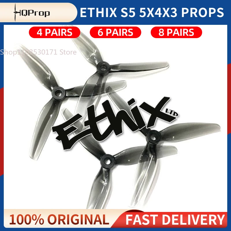 Hélices HQprop Ethix S5 5040 5x4x3 3 pales PC pour drone FPV course