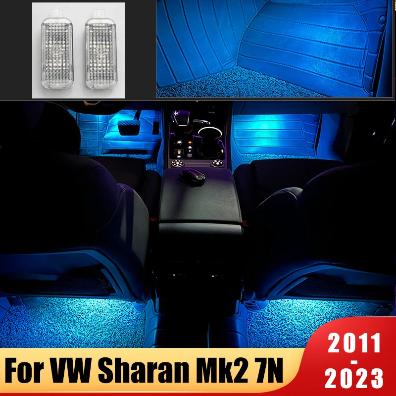 

2Pcs Led interior Footwell Light Foot Lamp Luggage Trunk Lamps For Volkswagen Sharan Seat Alhambra Mk2 7N 2011-2021 2022 2023