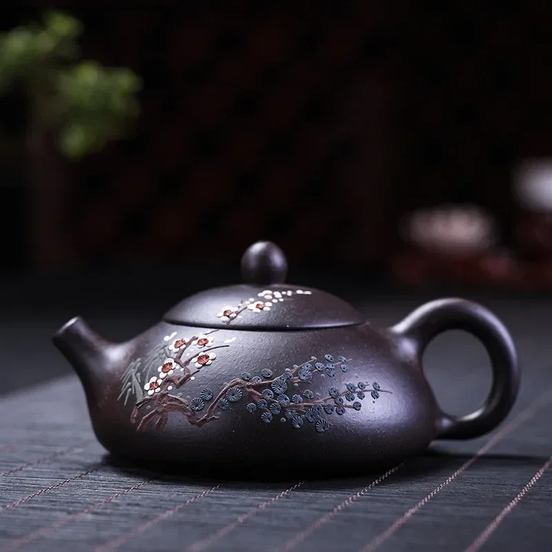 

Yixing Tea Pot Purple Clay Stone Scoop Teapot Chinese Famous Handmade Tea Set Kettle Teaware Custom Tea Ceremony Gift 160ml