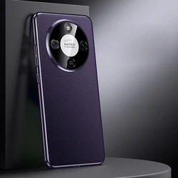 Enhanced Product Title: Premium Genuine Leather Case with Lichee Pattern and Lens Protection - HONOR Magic8 Lite (Purple)