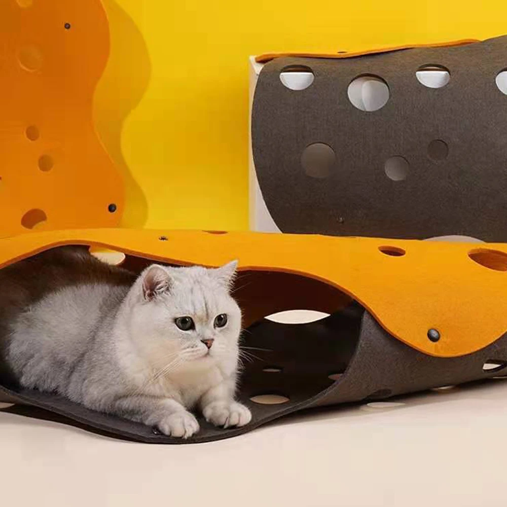 Cat Tunnels for Indoor Cats,Cat Tunnel Mat DIY Cat Play Mat for Felt Cat  Tunnel Random Combinations and Infinite Extension,Foldable,for Cats Dogs  and Rabbits,39x39 