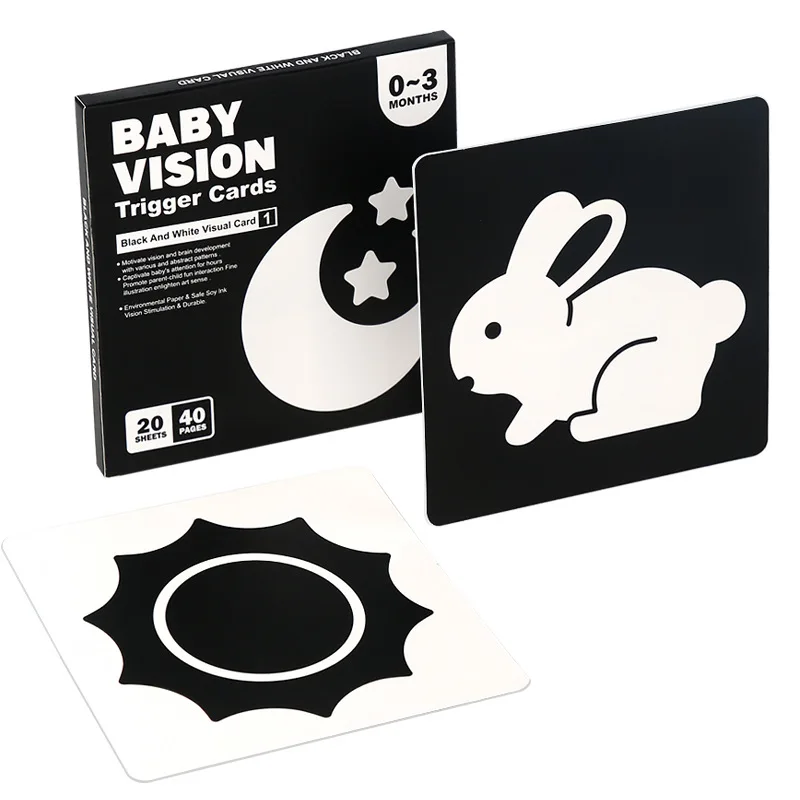 

Visual Stimulation Card Black White Color Children'S Early Education Cognitive Puzzle Toys 0 To 3 Years Old Baby