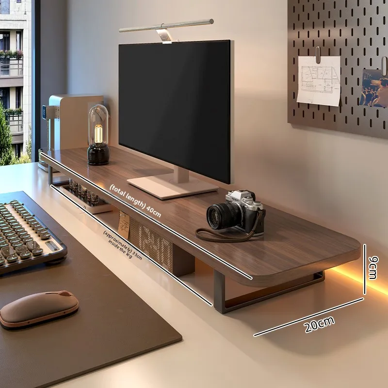 מעמד מסך למחשב שולחני עם תמיכה במסך משרדי, מארגן אחסון לשולחן עבודה, מיקום למחברת