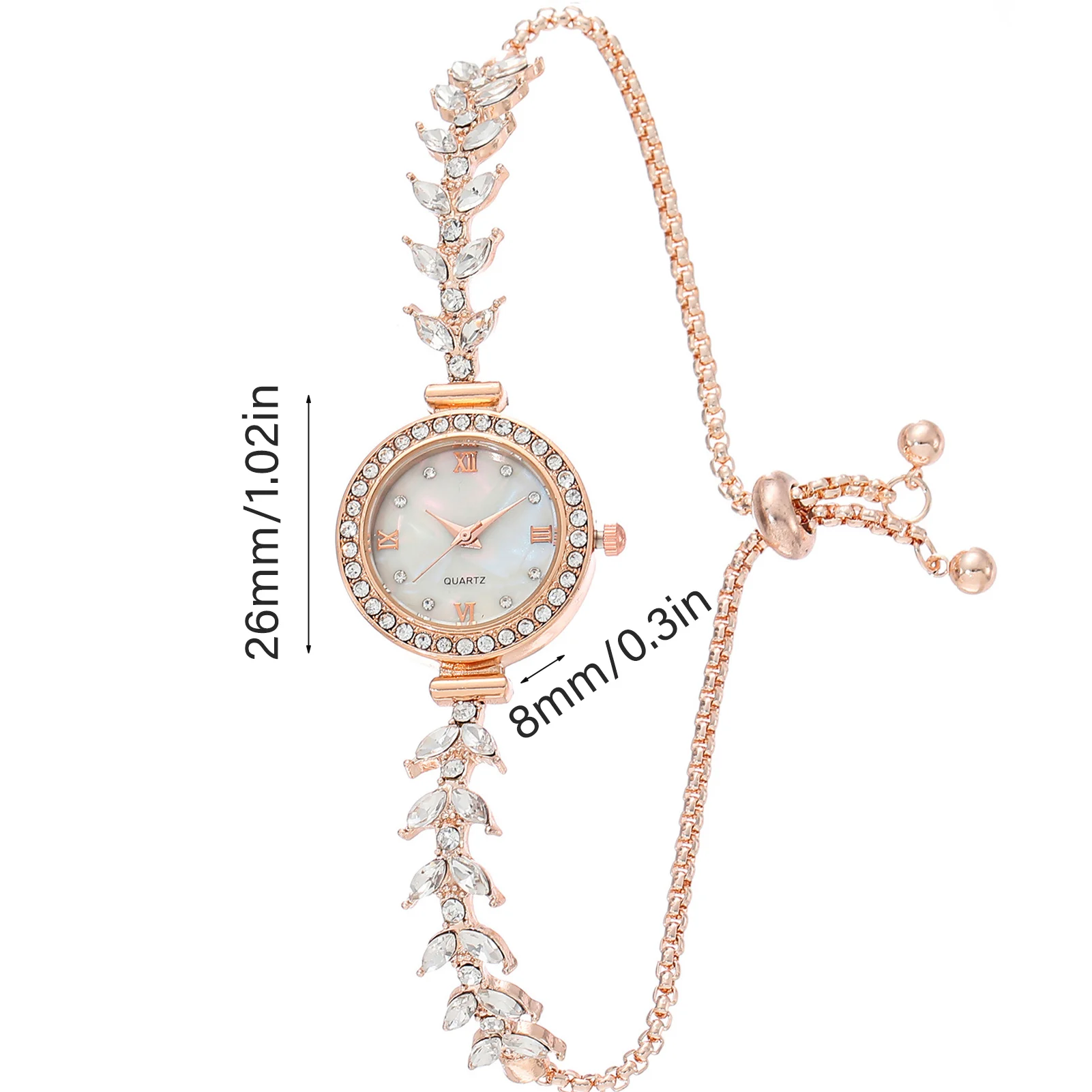 Women's Rhinestone Setting Watches Easy Read Round Rhinestone Quartz Wrist Watch for Outside Office Business Meeting 5