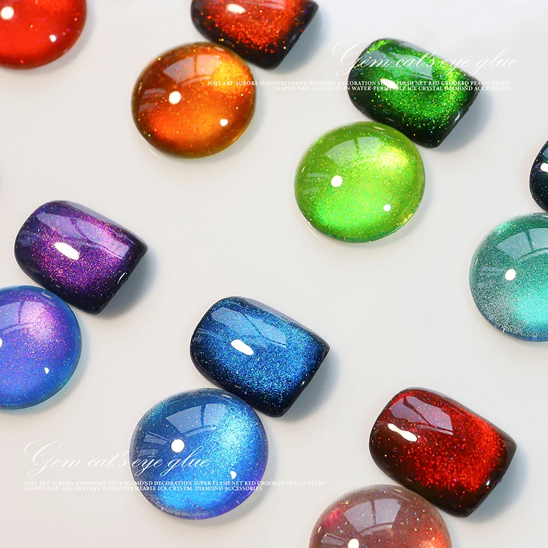 Misscheering 8ml 12D Laser Magnetic Cat Eye Gel Nail Polish for Nail Art Decorations Glitter  UV/LED Base Rubber Semipermanente