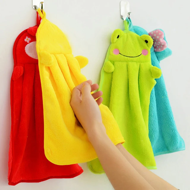 Soft Absorbent Towels Kitchen Bathroom Hanging Wipe Hand Towels Baby 