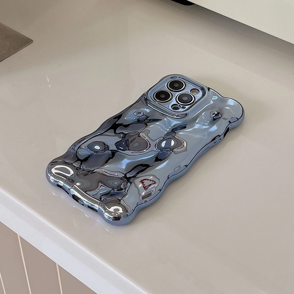 3D-Handyhülle mit Blasenwellenmuster für iPhone 17, 16, 15, 14, 13, 12, 11, Pro Max, galvanisierte, einfarbige, weiche, stoßfeste Abdeckung – Detail 17