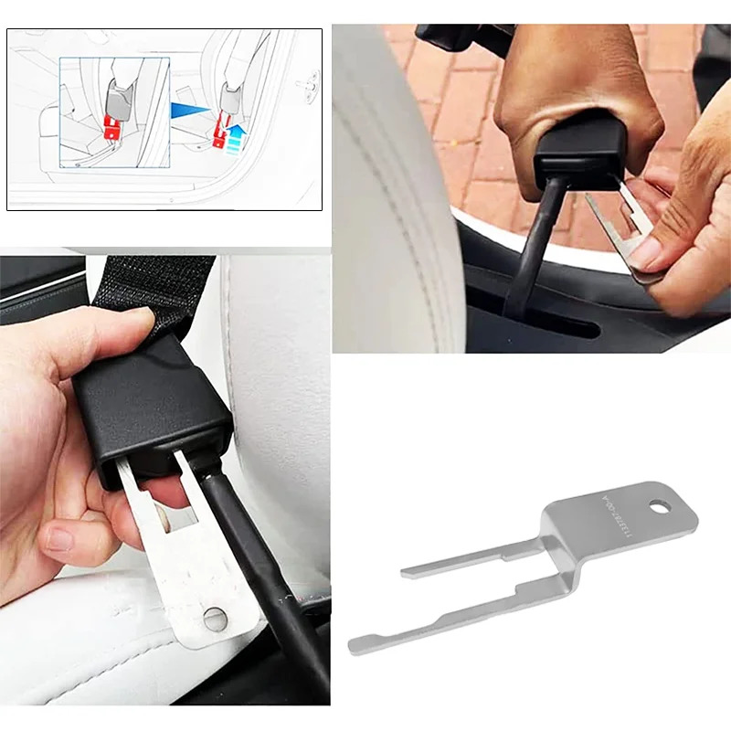 Entriegelungshilfe für Autositzschnalle, kompatibel mit Tesla Model 3, Entriegelungswerkzeug für Sicherheitsgurte, Entriegelungswerkzeug für Autositz, 1133787 -00-A Schlüssel – Detail 1
