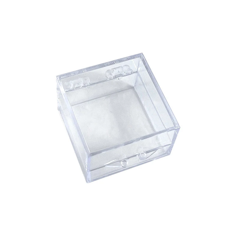 Mini Clear Storage Box Transparent Square Plastic Box Earrings Jewelry Packaging Small Cards Storage Jewelry Organizer Case