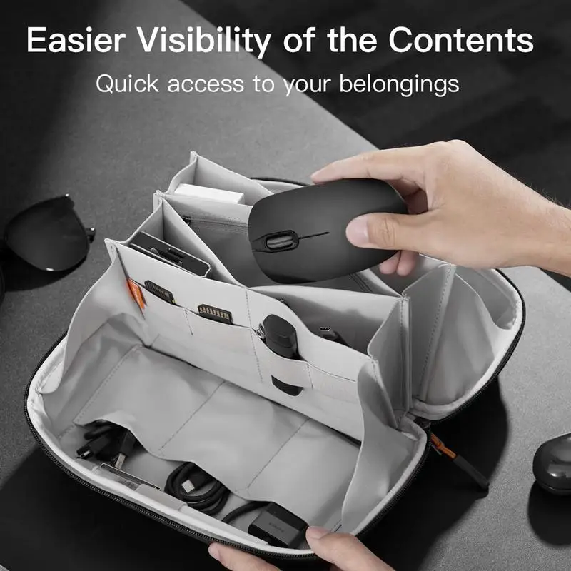 Travel Tech Organiser 180 Opening New Cable Organiser Electronics Bag Portable Battery Storage Case Cable Storage Box For