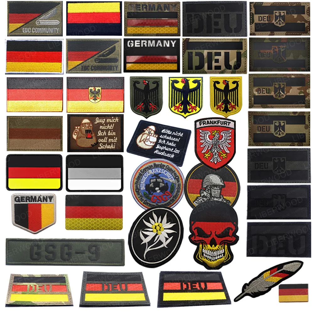 Mochila Tactica Parche De La Bandera De Alemania | Parches Termoadhesivos De Planchado Para Ropa | Aplique Codera Rodillera Bordado DIY | Finally Home Parches Velcro