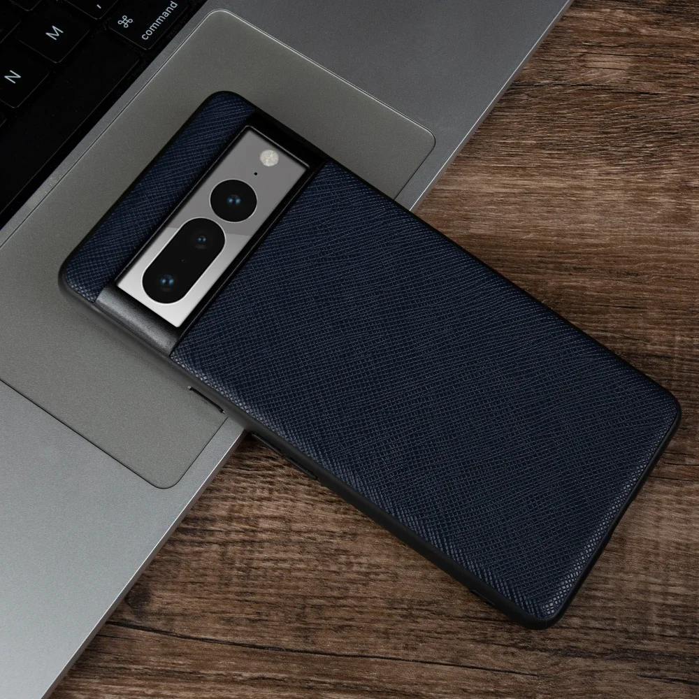 Luxurious Genuine Leather Slim Back Cover - Handmade Cowhide Shockproof Protective Case - Unisex Business Style