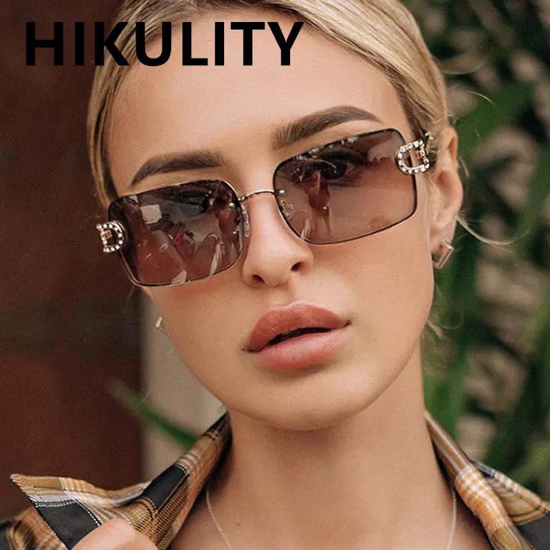 

Vintage Single Bridge Crystal Y2k Sunglasses For Women Fashion Gradient Square Rhinestone Shiny Hip Hop Sun Glasses Men Shades