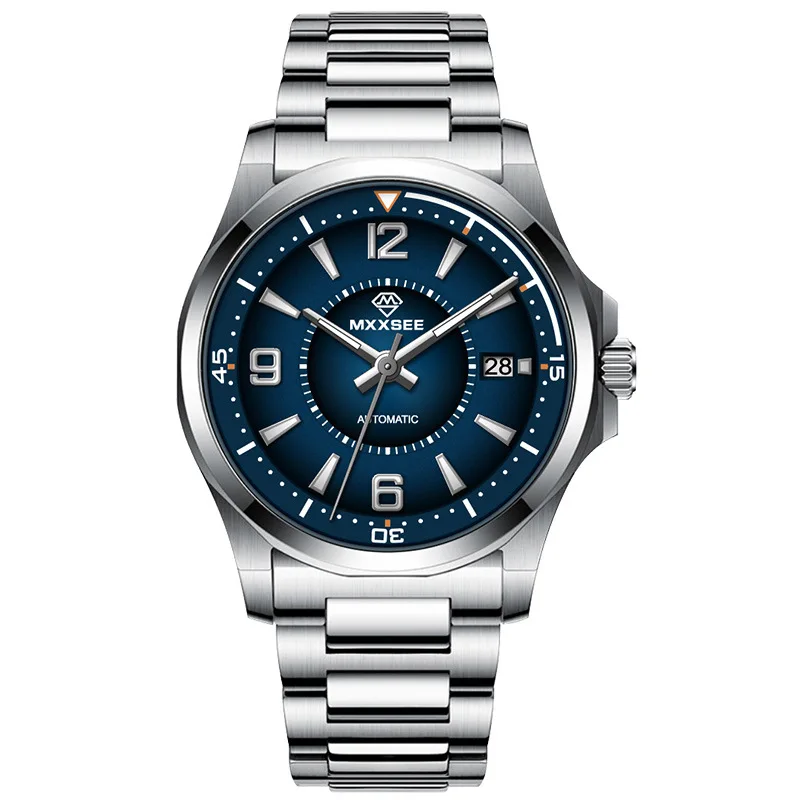 

MXXSEE Mens Automatic Watches 40mm Luxury Watch Mechanical Wristwatch Waterproof Steel Strap NH35 Date Relogio