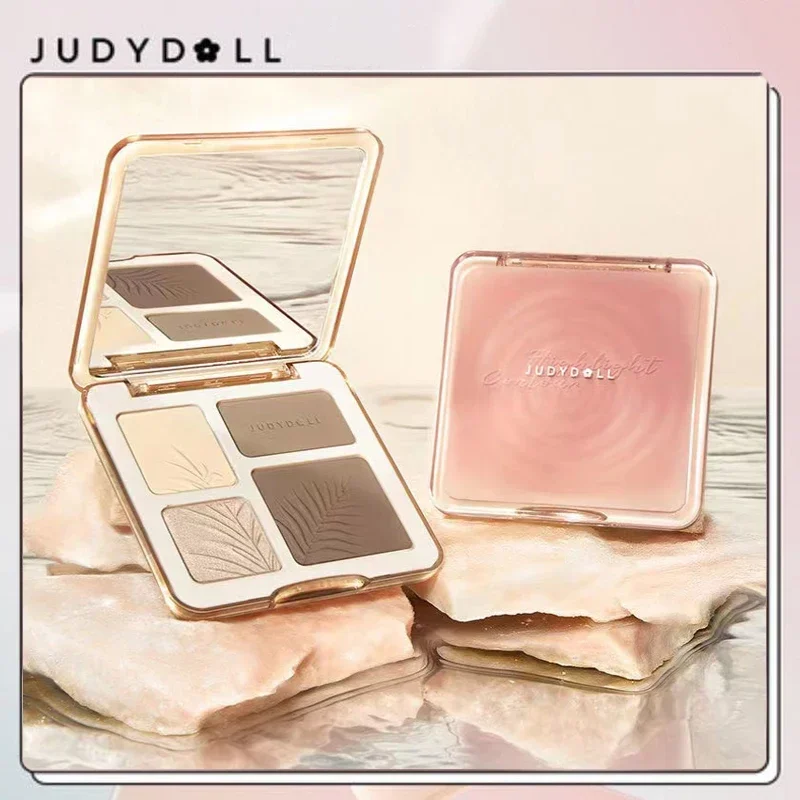 

Judydoll 4 in 1 3d Highlighter Contour Bronzer Palette Nude Makeup Natural Color Rendering Long-Lasting Waterproof Cosmetics