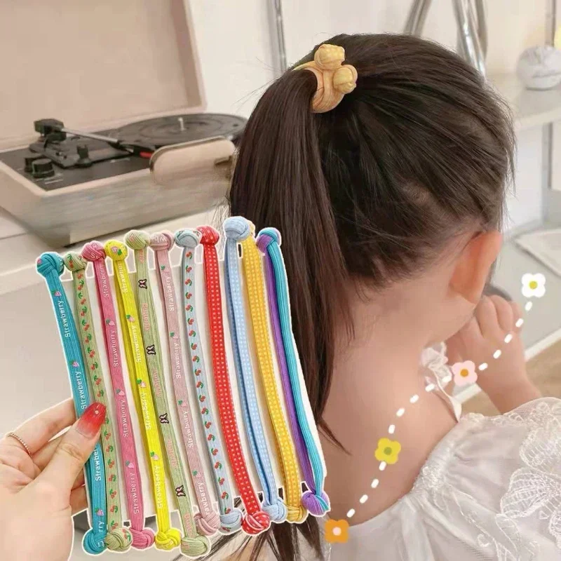 

Colorful Girls Hair Ties Chinese Knot Hair Ropes Children Magic Rubber Bands Kids Hairband Elastic Double Head Headwear Braiders