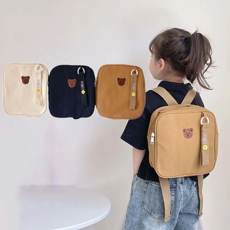 

Cute Bear Embroidered Kids Backpack Children's Bag Baby Kindergarten School Bag Baby Light Weight School Bags Backpack