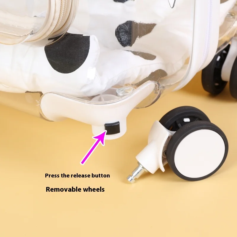 Cat Pet Trolley Case Panoramic Large Capacity Transparent Suitcase Outdoor Portable Pet Supplies Trolley Case Supplies