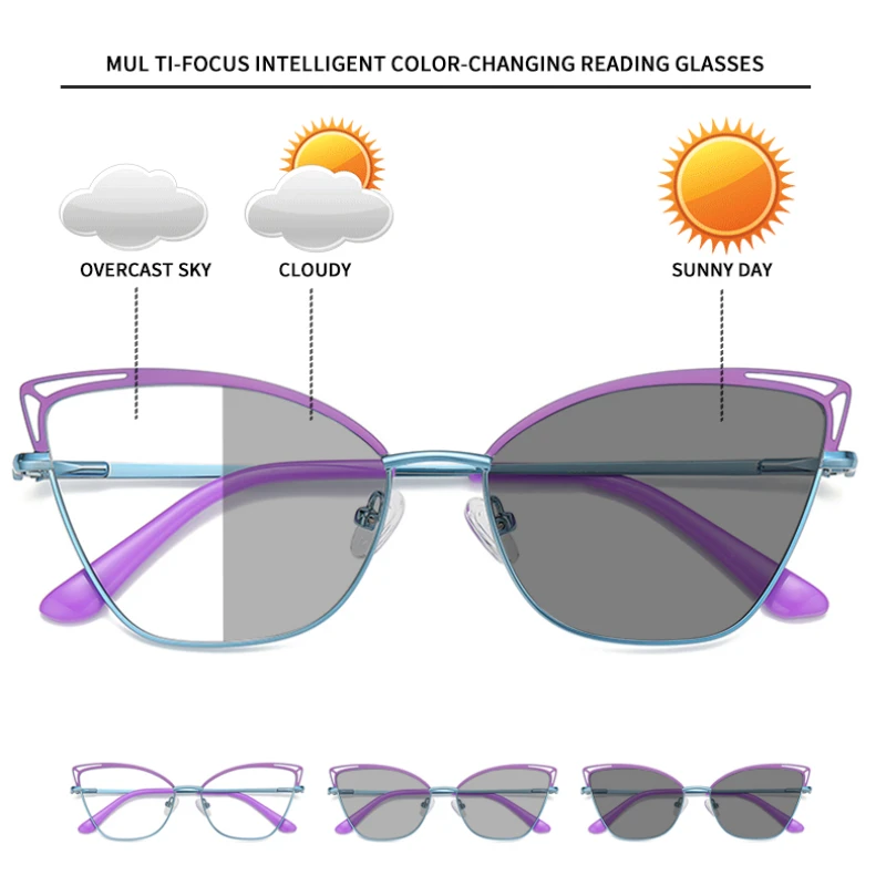 VKYEE Butterfly Photochromic Anti Blue Ray Reading Glasses Women Myopia Hyperopia Prescription Custom Optical Eyeglasses PFD3038