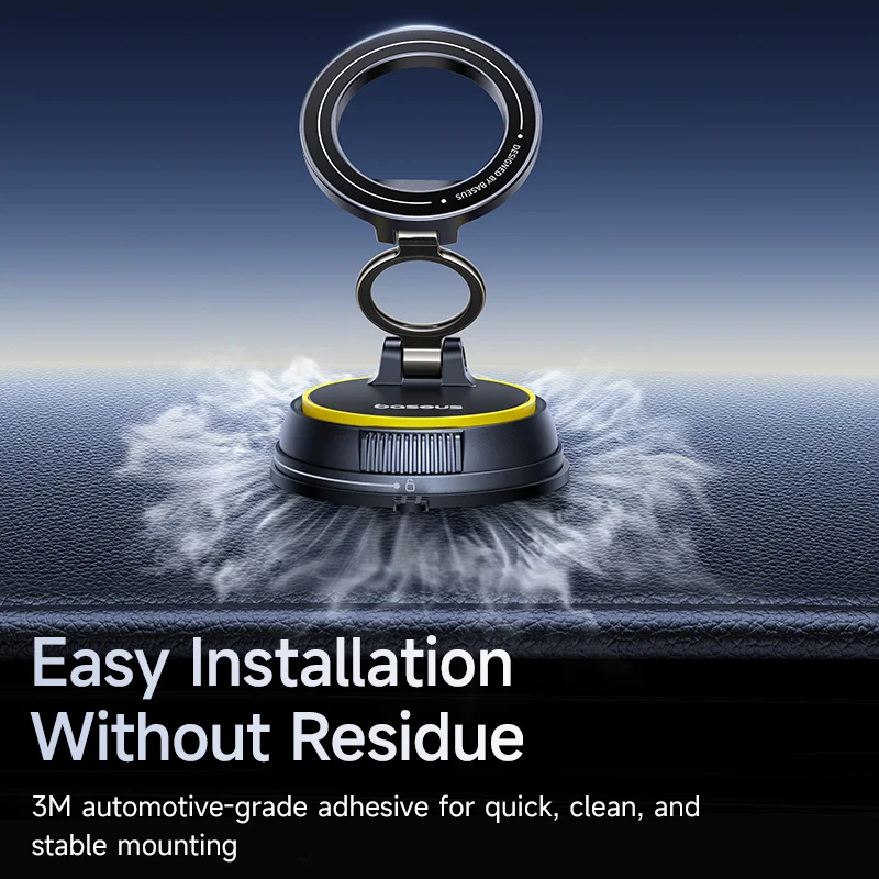 Baseus Magnetic Car Phone Holder Vacuum Suction Cup Stand 360° Rotation Мagnet Holder For iPhone Gym/Driving Vacuum Phone Stand - Image 2