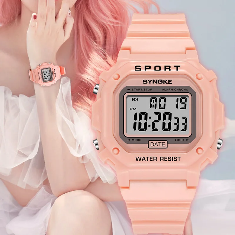 Luxury Digital Watch Women Square Women Electronic Wrist Watch