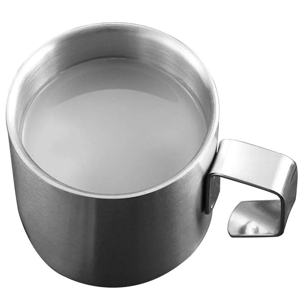 1pc Stainless Steel Coffee Mug Metal Coffee Cup Mug Large Capacity Cereal Breakfast Espresso Cup Espresso