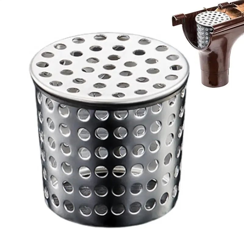 ใหม่ 1 PC Anti Blocking Gutter Guards 304 สแตนเลสสตีลวงกลมรูปร่างบนชั้นดาดฟ้าท่อระบายน้ําชั้น Gutter GUARD ป้องกันแมลง BIRD 1