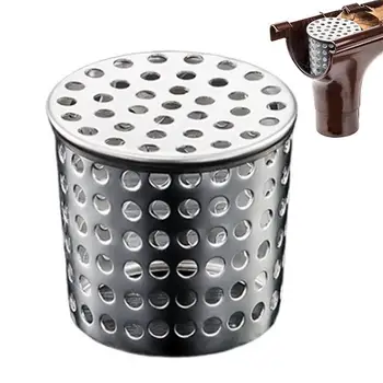 ใหม่ 1 PC Anti Blocking Gutter Guards 304 สแตนเลสสตีลวงกลมรูปร่างบนชั้นดาดฟ้าท่อระบายน้ําชั้น Gutter GUARD ป้องกันแมลง BIRD 1