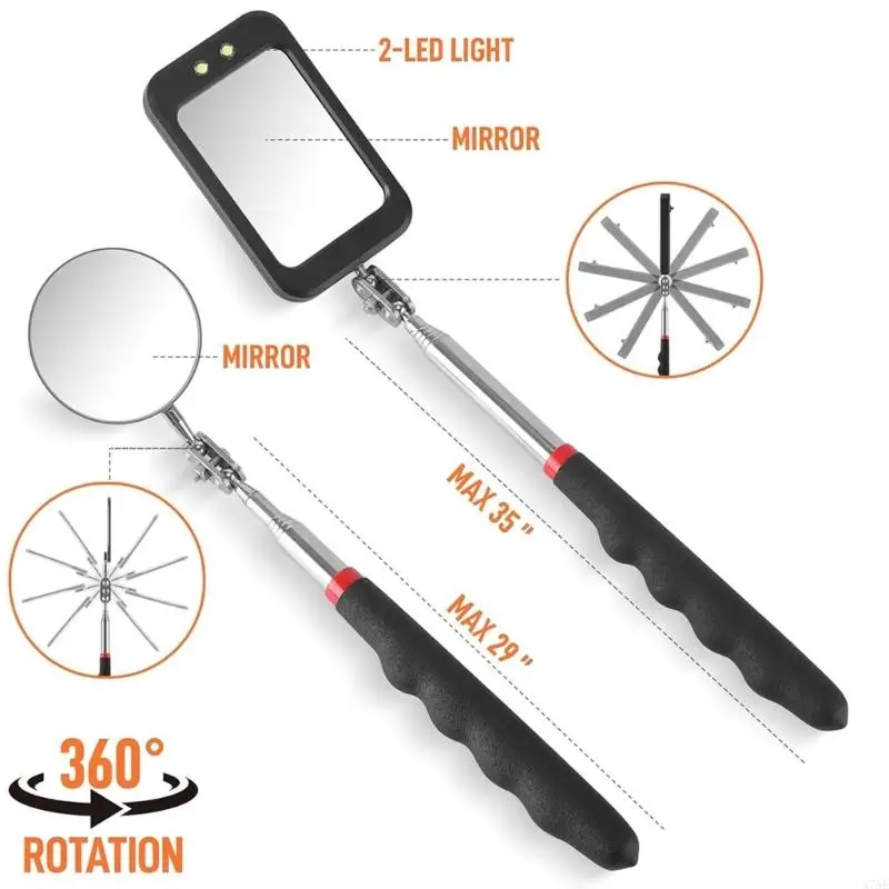 망원경 손잡이와 LED 빛 디자인으로 놓이는 5Pcs 차 검사 거울