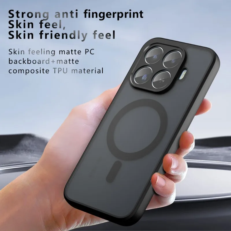 MagSafe Acrylic Shockproof Case - Transparent Matte Cover with Magnetic Wireless Charging Capability