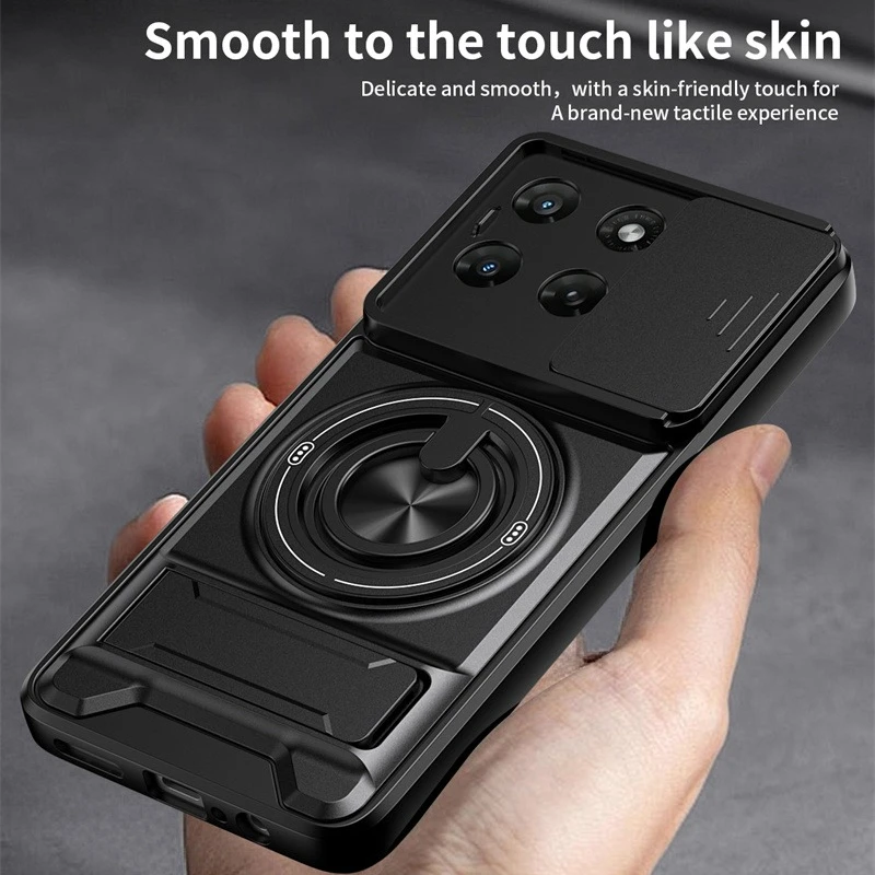 Armor Ring Phone Case with Lens Protection and Magnetic Stand Holder
