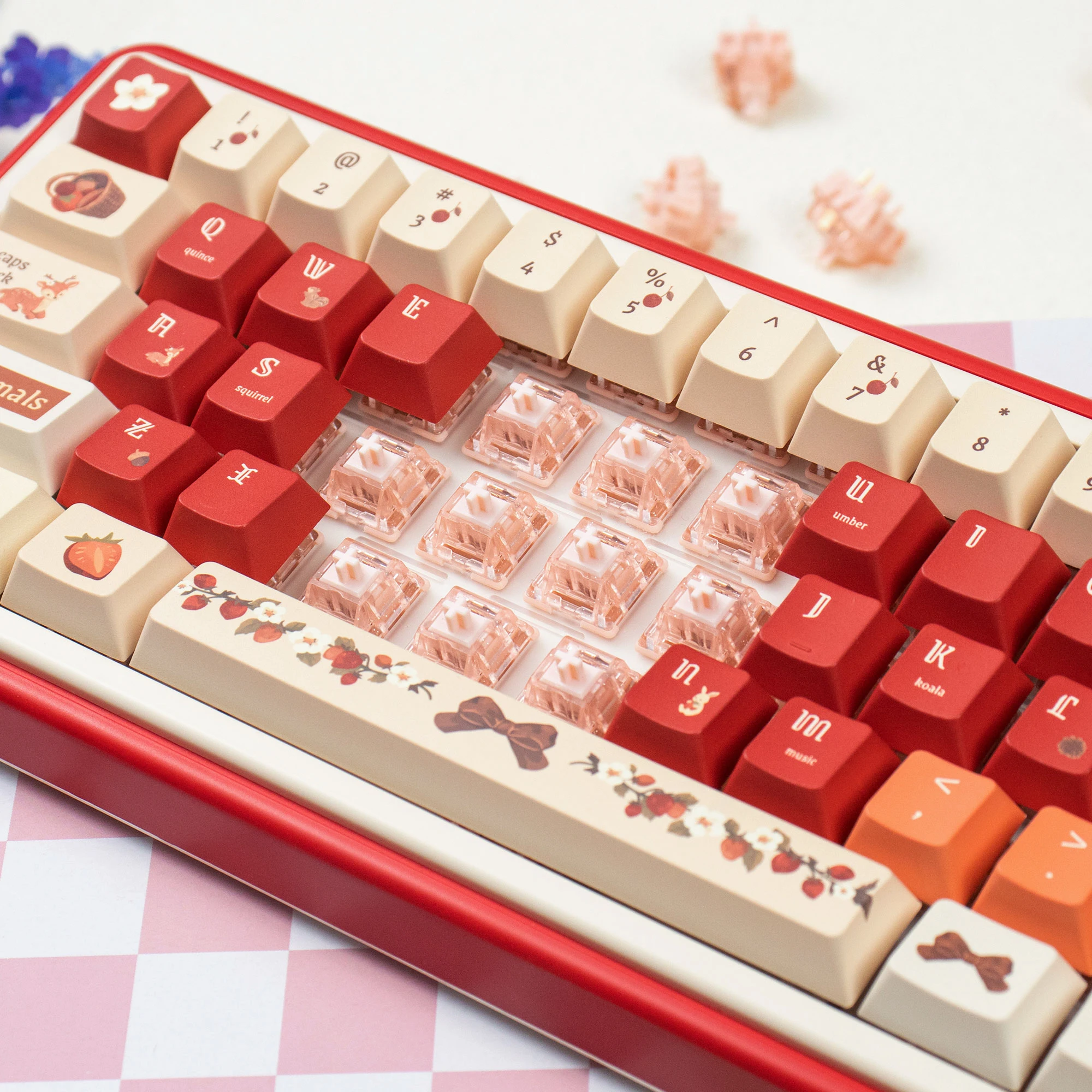 UR65 기계식 키보드 키트 트라이 모드 RGB QMK VIA 베어본 귀여운 키보드 선물 DIY 기계식 키보드