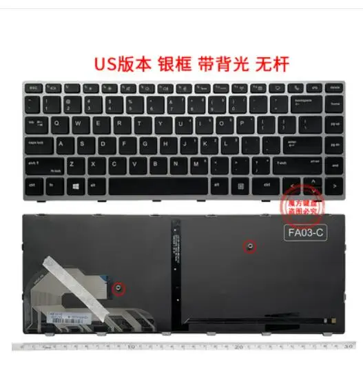Per Hp 745 G5 840 G5 846 G5 840 G6 Zbook 14U G5 G6 Tastiera Retroilluminata Argento Us No Point