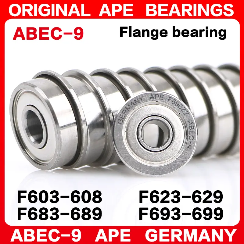 5/10pcs ABEC-9 Flange Bearing F683 F608 F684 F685 F686 F688 F693 F694 F695 F696 F698 F604 F605 F606 F607 F624 F625 ZZ Bearings image 1
