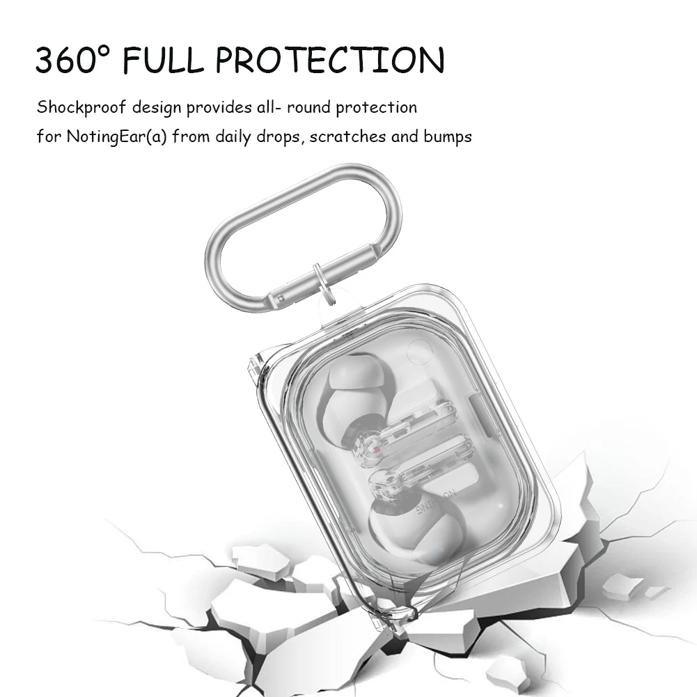 Transparent Earphone Case for Nothing Ear(a) Shockproof Protective Case with Keychain Headphone Box Skin Cover for Nothing Ear