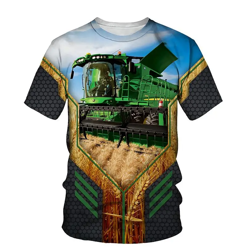 

3d Print Truck Tractors t-Shirts Summer Round Neck TShirt Oversized Casual And Comfortable Unisex Fashion Loose Vintage Clothing