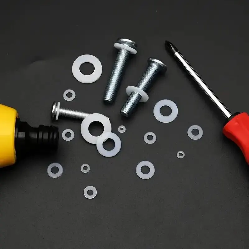 500Pcs M2 M2.5 M3 M4 M5 M6 M8 M10 Plastic Nylon Flat Washer Flat Gasket Screw Bolt Insulation Washer Assembly Kit