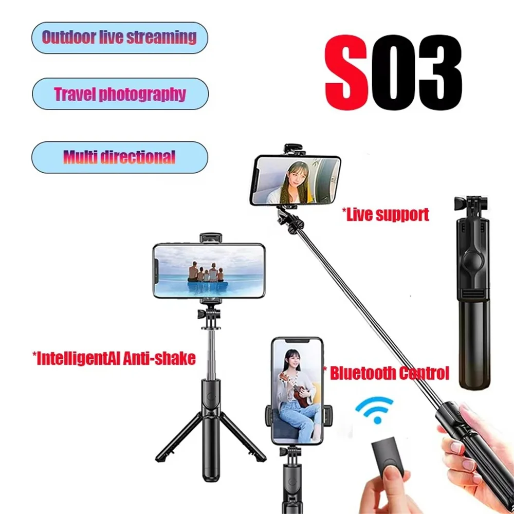 Bluetooth Wireless Mini Selfie Tripod Extendable Monopod Remote Shutter For iPhone Samsung Xiaomi Phone Holder selfie stick tripod cell phone selfie stick smartphone selfie stick selfie stick phone selfie tripod mobile phone holder smartphone shooting holder
