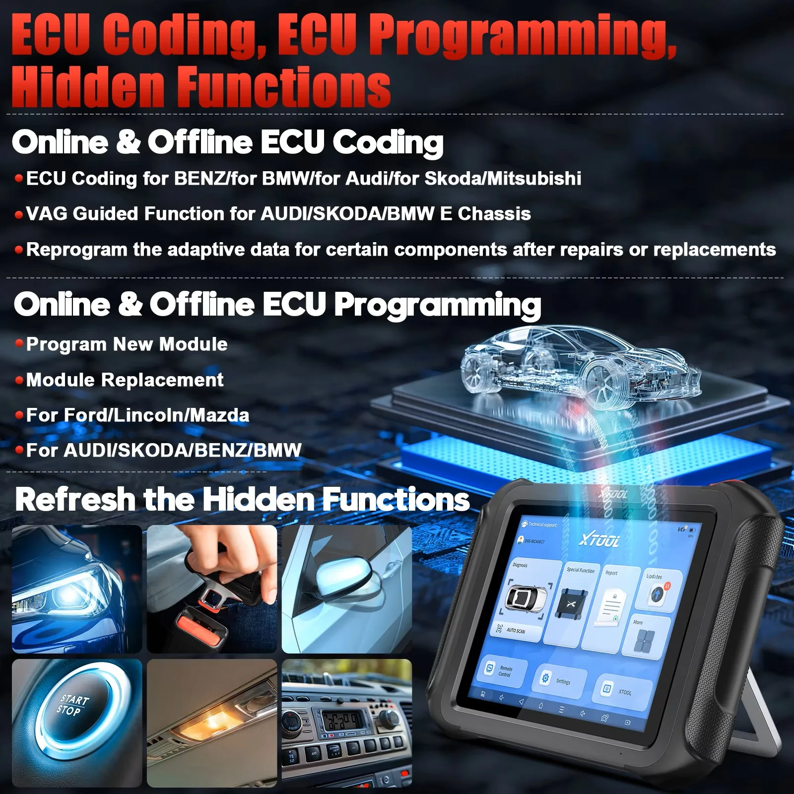 جهاز فحص وبرمجة سيارات XTOOL D9S PRO